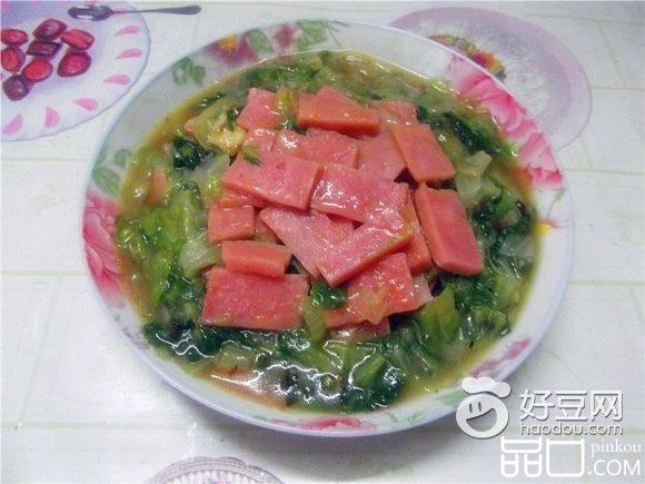 火腿炒生菜