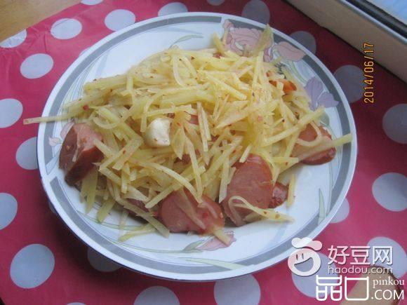 土豆丝炒香辣火腿