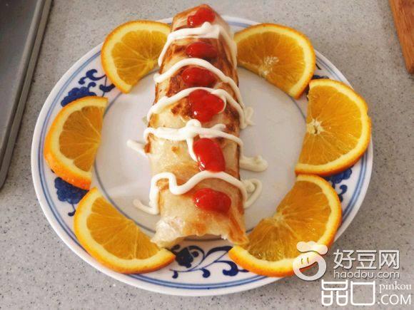 飞饼鸡蛋火腿卷