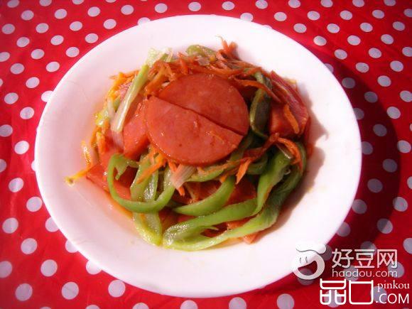 葱丝尖椒炒火腿