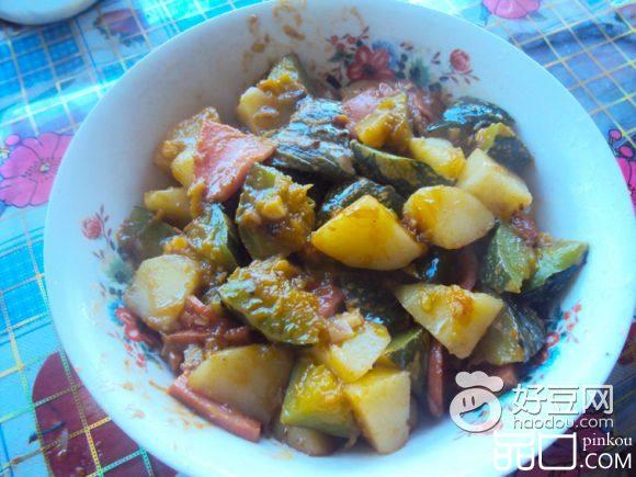 火腿炒土豆南瓜