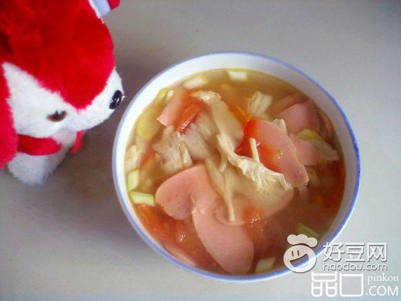 番茄平菇火腿汤