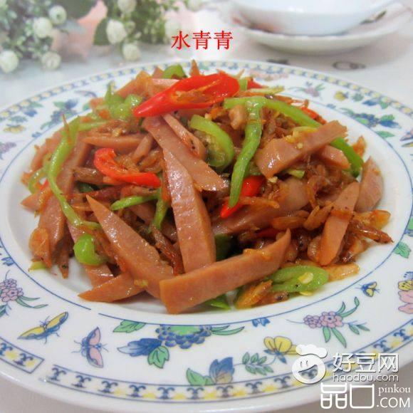 双椒火腿炒米虾