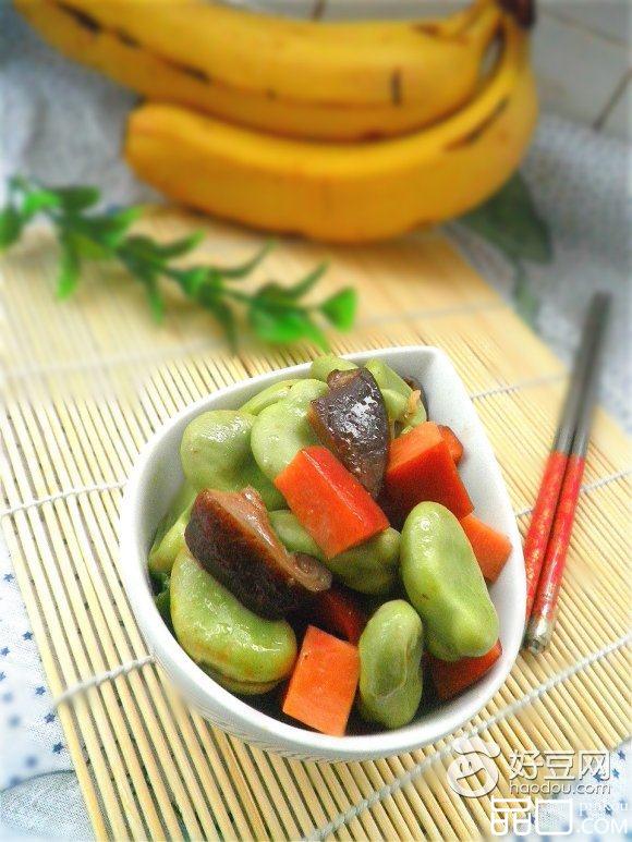 蚕豆香菇炒火腿