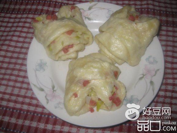 火腿香葱小花卷