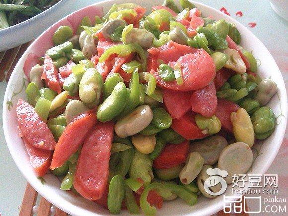 蚕豆炒火腿