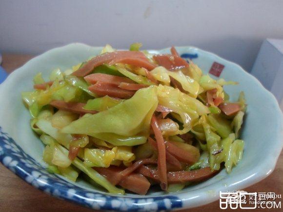 火腿炒甘蓝