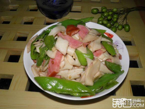 青椒火腿炒杏鲍菇