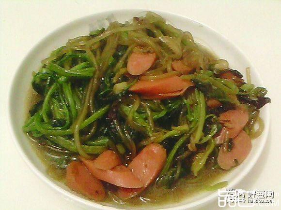 菠菜火腿炒粉条