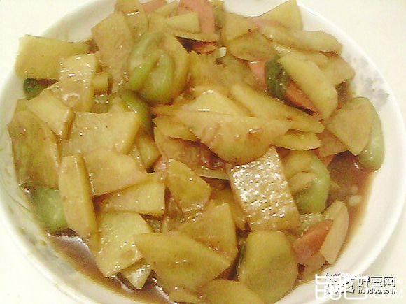 土豆丝瓜炒火腿