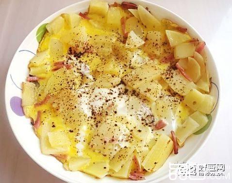 黑椒土豆火腿鸡蛋饼