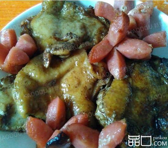 香煎火腿+鸡腿