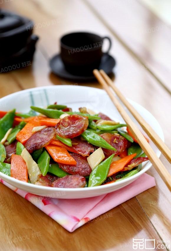 刀豆杏鲍菇炒香肠