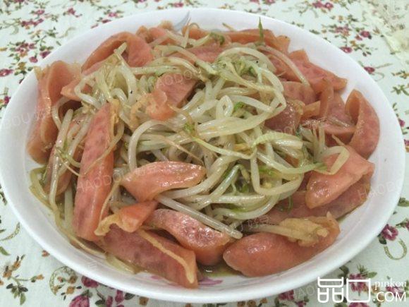 豆芽炒香肠