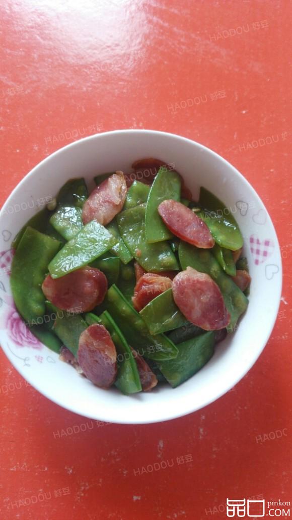 荷兰豆炒香肠