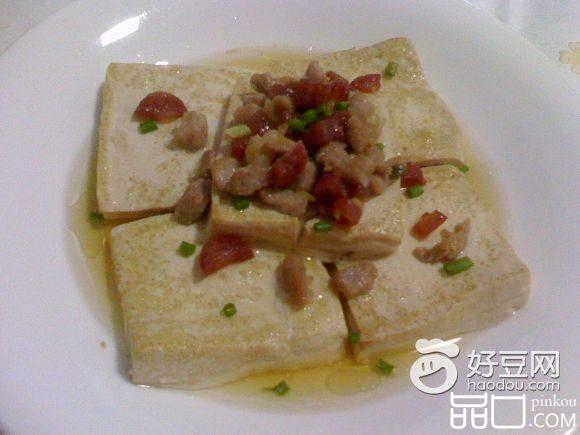 香肠肉末蒸豆腐