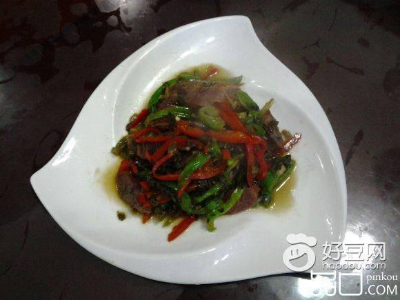 香肠咸菜炒双椒