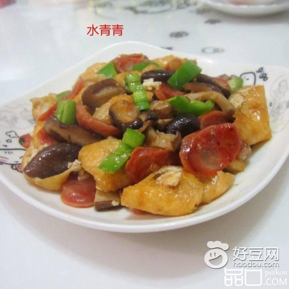 青椒香肠油豆腐