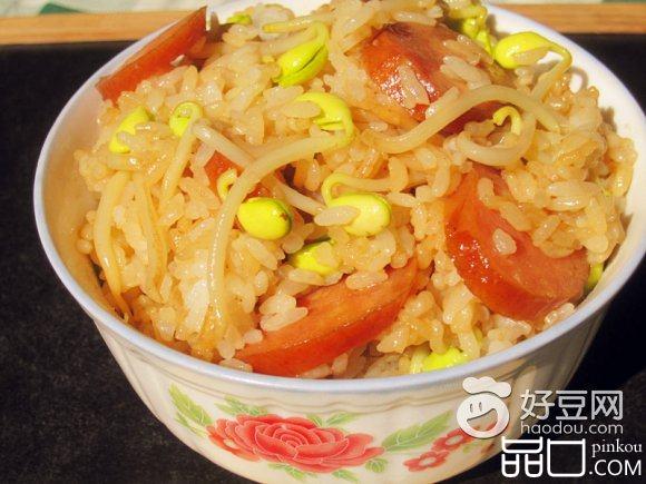 黄豆芽拌饭