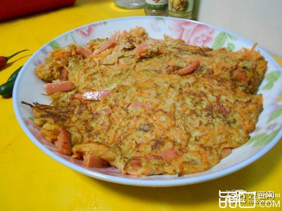 胡萝卜香肠蛋饼