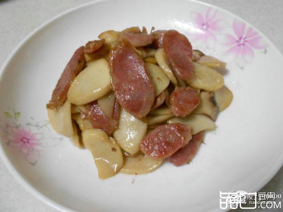 香肠炒杏鲍菇