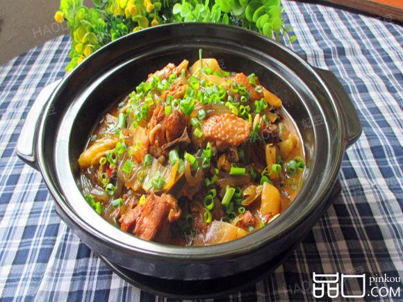酸菜鸡肉炖粉条#新鲜
