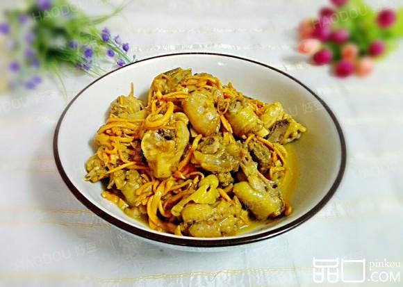 虫草花炒鸡肉