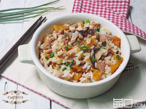 南瓜香菇鸡肉饭
