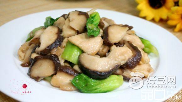 炒鸡肉香菇油菜