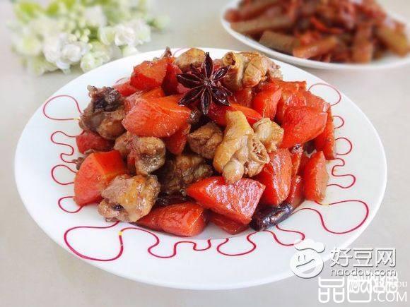 胡萝卜烧鸡肉
