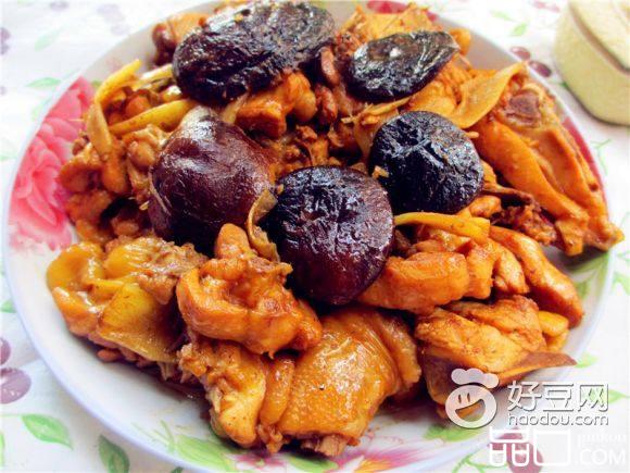 香菇子姜焖鸡