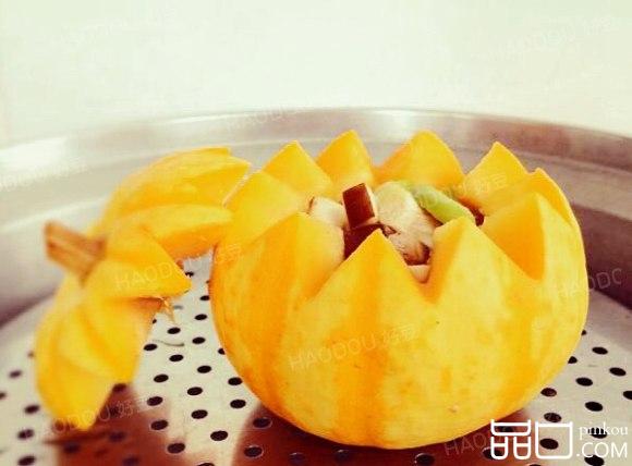 南瓜蒸香菇鸡肉