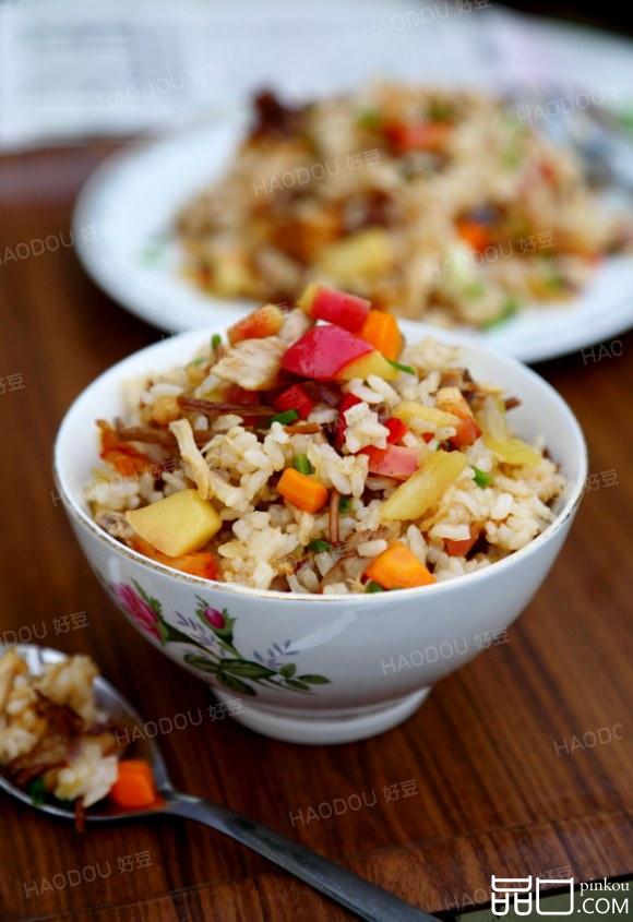 苹果鸡丝炒饭