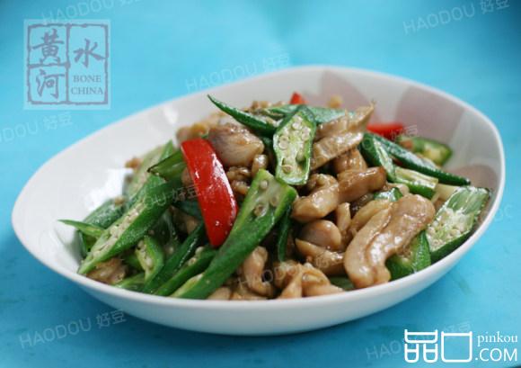 秋葵炒鸡腿
