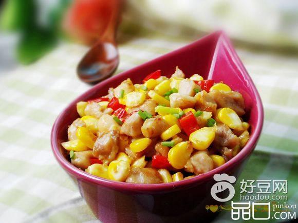 玉米炒鸡丁