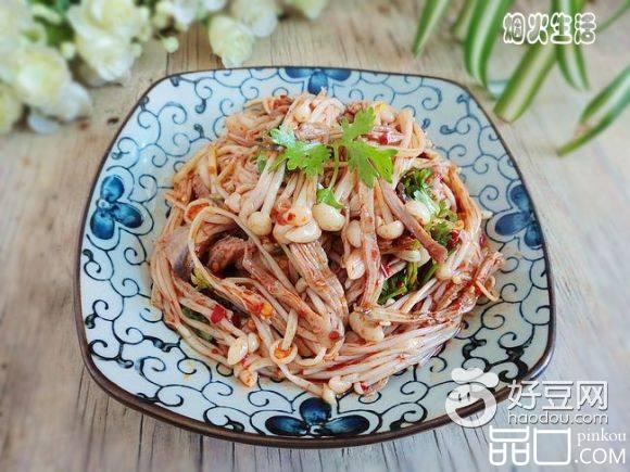 鸡丝拌金针菇