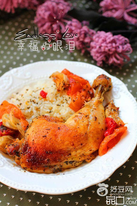 番茄大蒜香草烤鸡腿