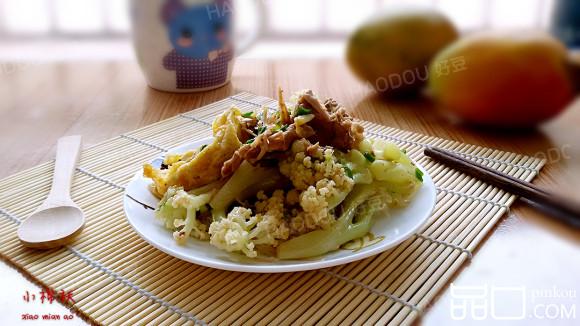 蛋香菜花炒鸭肉