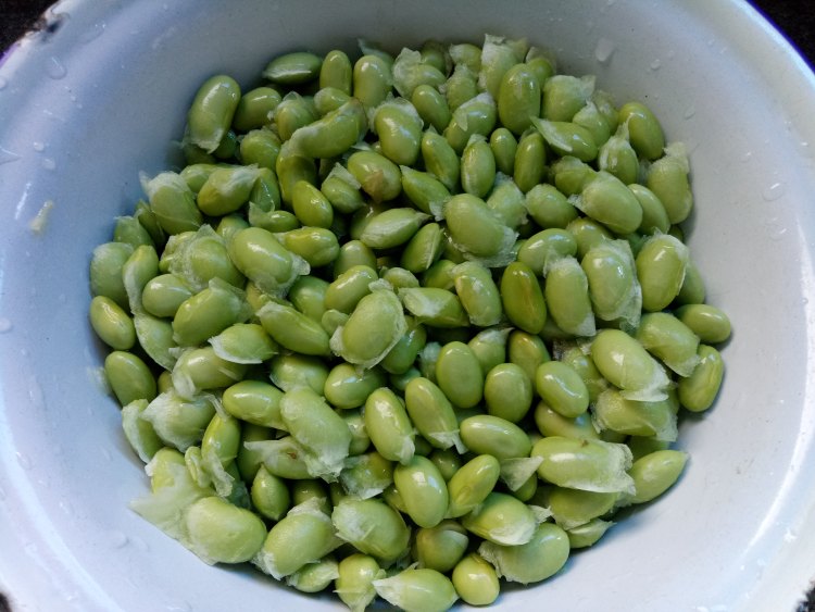 肉丝榨菜炒毛豆步骤3