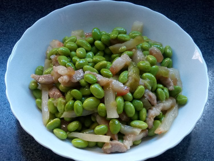 肉丝榨菜炒毛豆步骤10