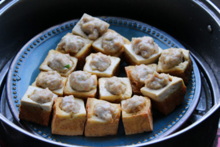 虾仁酿豆腐步骤8