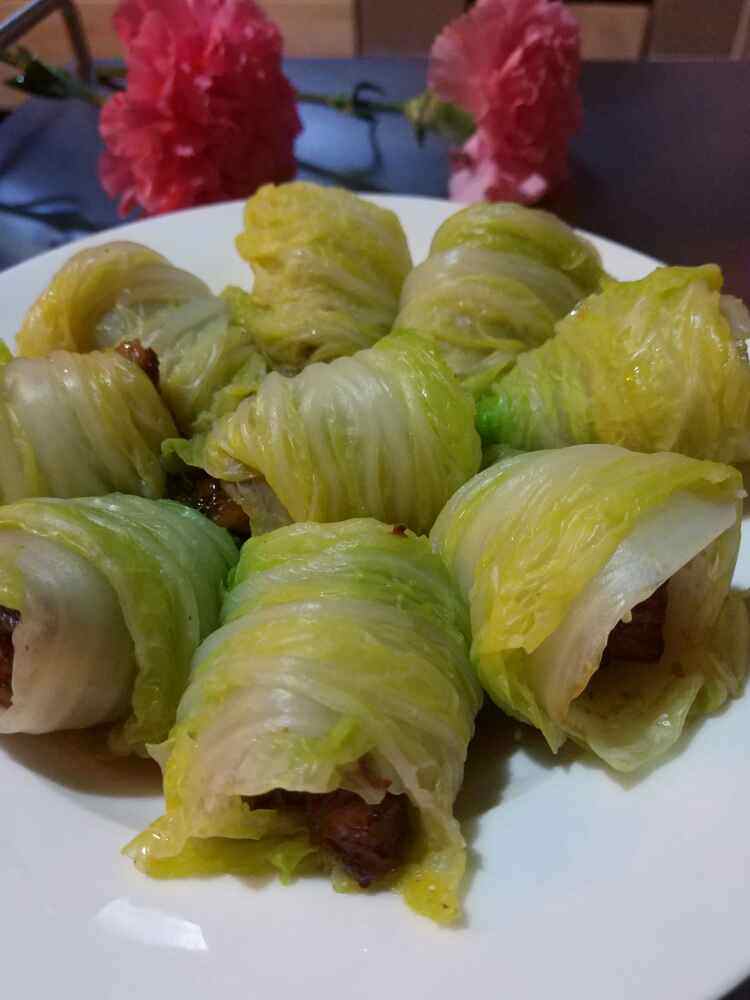 8娃娃菜卷烤肉步骤9