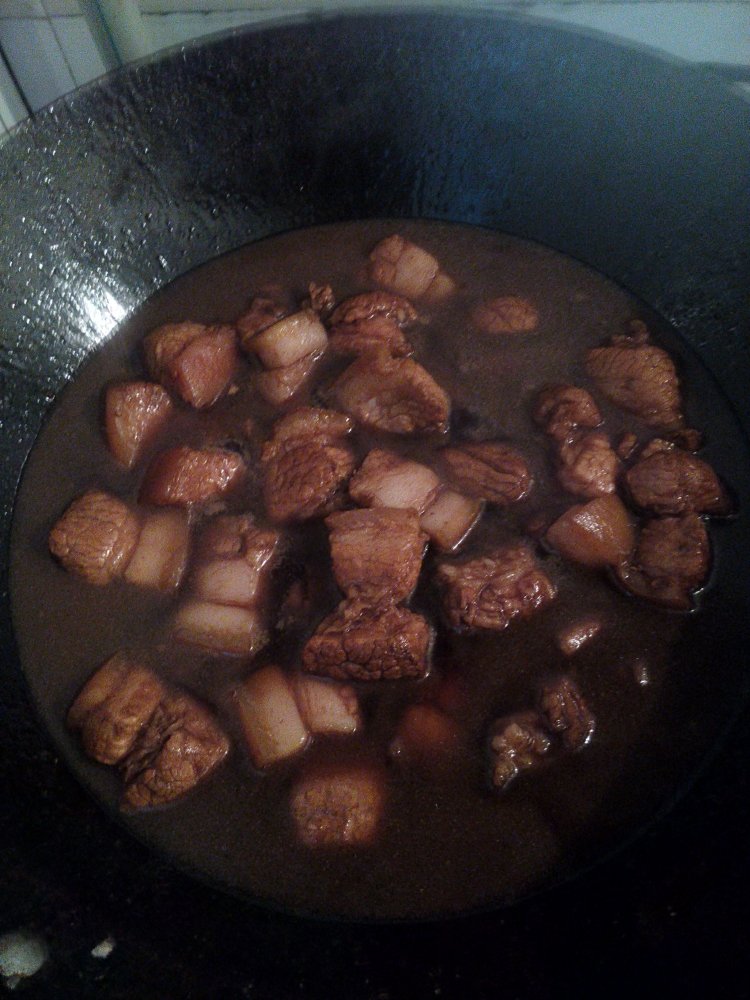 黄瓜皮红烧肉步骤9