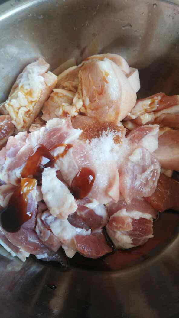 丝瓜米粉肉步骤6