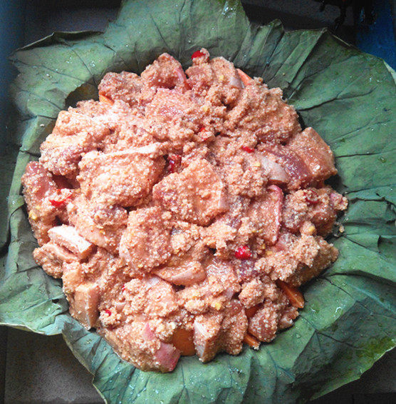 麻辣粉蒸肉步骤9