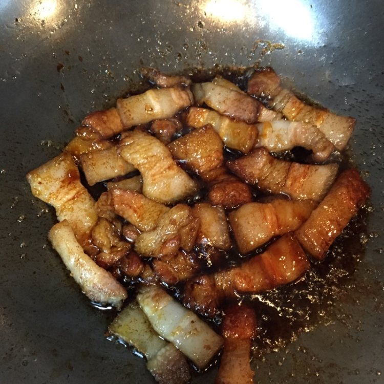 五花肉焖豆干步骤6