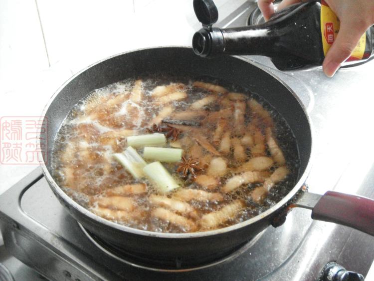 五花肉烧干豆角步骤9