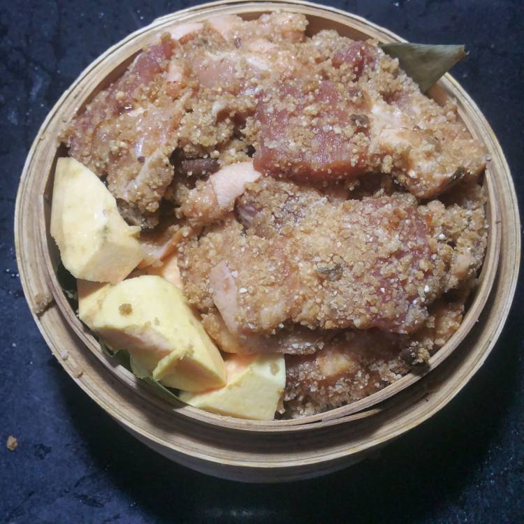 川味红薯南瓜粉蒸肉步骤12