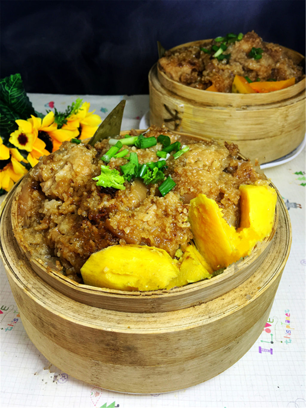 川味红薯南瓜粉蒸肉步骤15