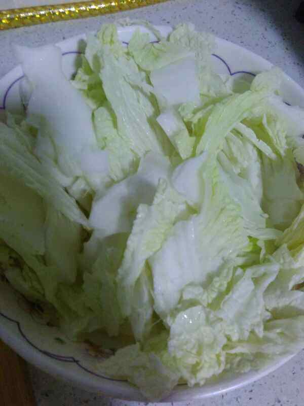 五花肉白菜粉条炖冻豆步骤4